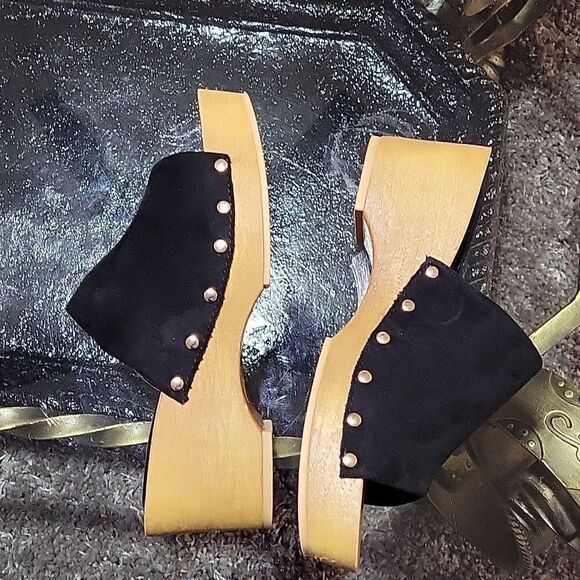 BRAND NEW ROUGE HELUIM SUEDE WOODEN BLOCK HEEL SANDAL - Picture 6 of 16